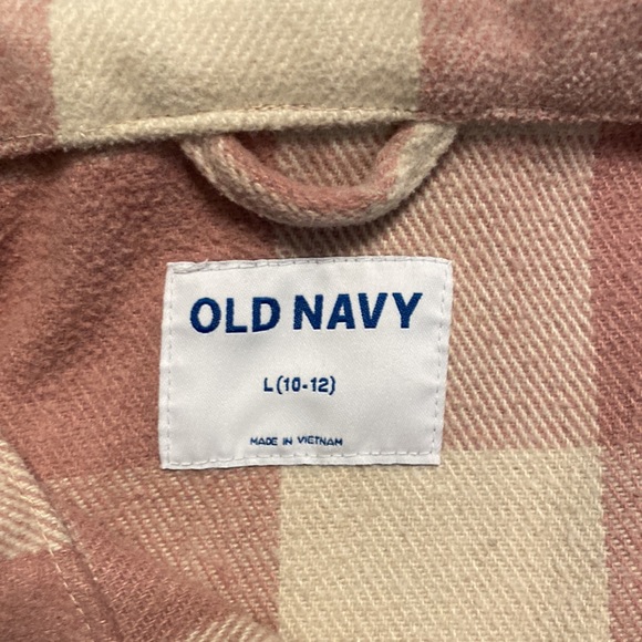 Old Navy Girls Pink Plaid Jacket L 10/12 - Picture 2 of 4